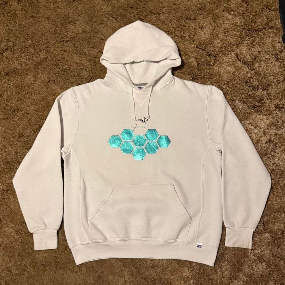 Vintage 311 Archive Album Russell Athletic Hoodie White Teal Large